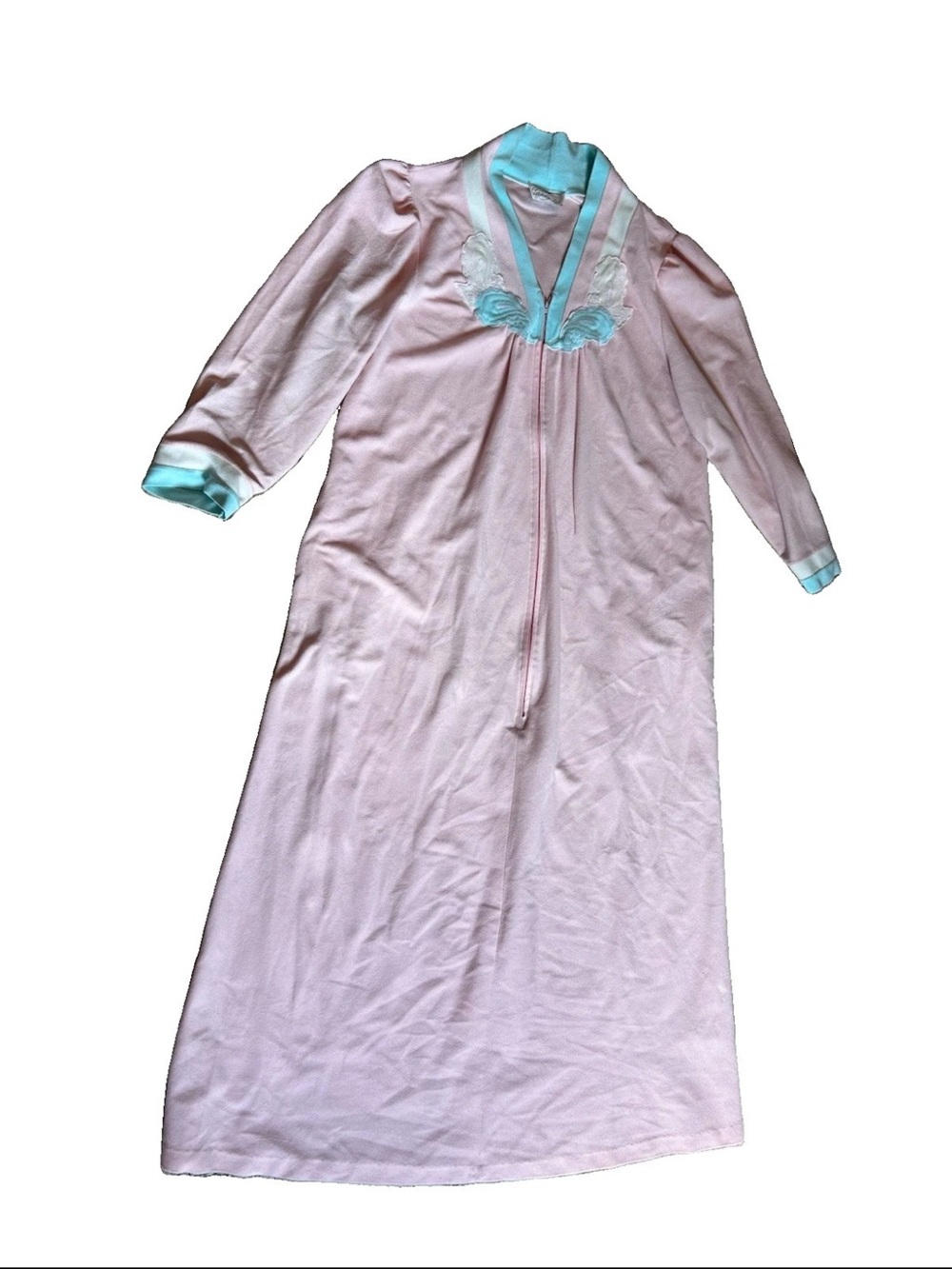 Vanity Fair Vintage Sleepwear Nightgown & Robe Large ZIPPER CUTE 22x52